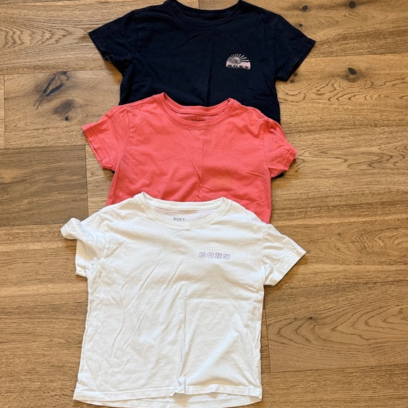 3 Roxy Kids Short Sleeve Tees - Black, Coral, and White - Picture 1 of 10